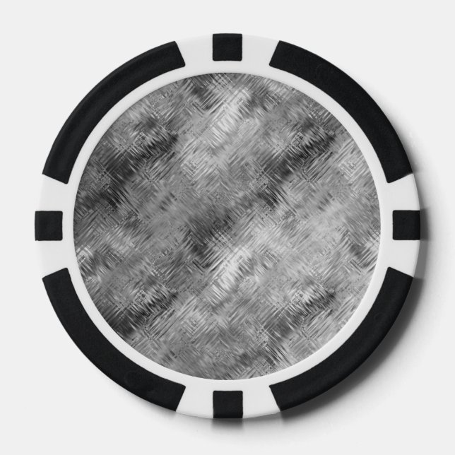 Haematite Grey Scribbled Texture Poker Chips (Front)