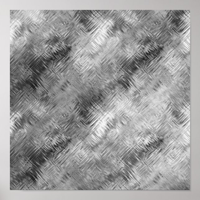 Haematite Grey Scribbled Texture Poster (Front)