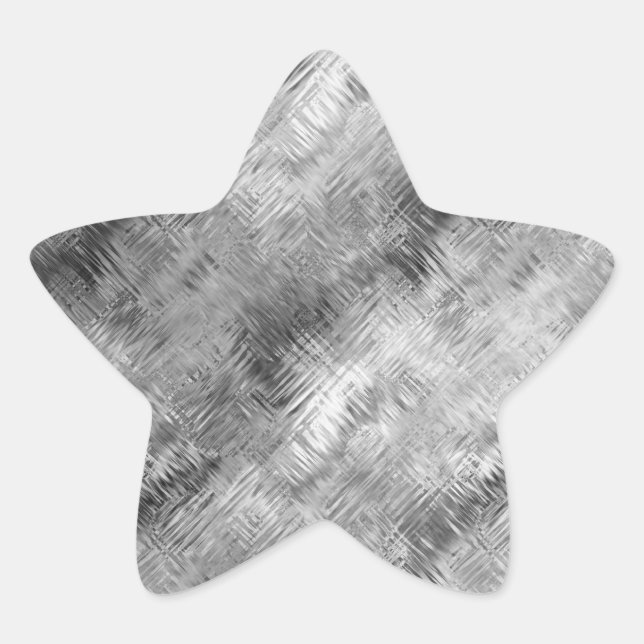 Haematite Grey Scribbled Texture Star Sticker (Front)