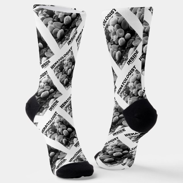 Haematologist Inside Blood Cells Electron Mcrscope Socks (Angled)