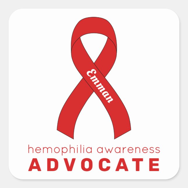 Haemophilia Advocate White Square Sticker (Front)