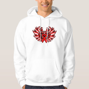 Haemophilia Awareness Heart Wings Hoodie
