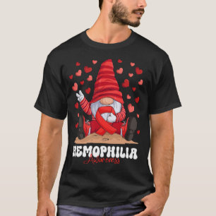 Haemophilia Awareness Month Red Ribbon Gnome T-Shirt