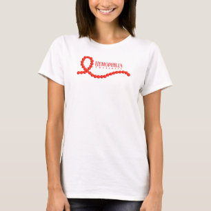 Haemophilia Awareness Red Ribbon Beads T-Shirt