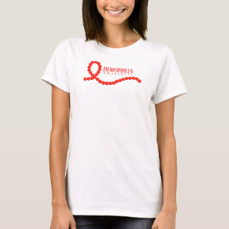 Haemophilia Awareness Red Ribbon Beads T-Shirt