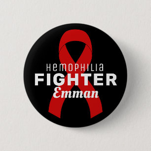 Haemophilia Ribbon Black Button