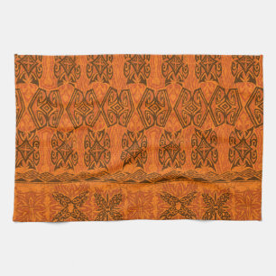 Haena Beach Hawaiian Primitive Tapa Tea Towel