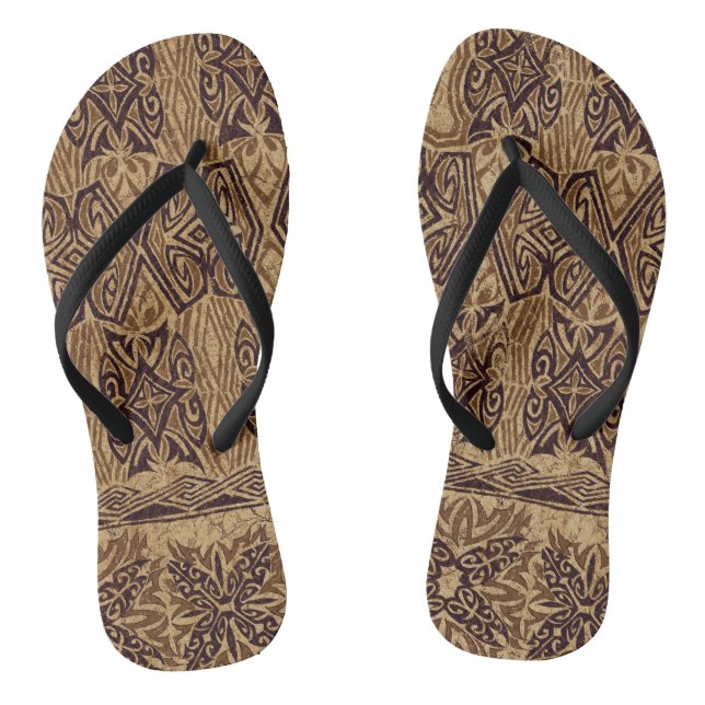 Haena Beach Hawaiian Primitive Tapa Thongs (Footbed)