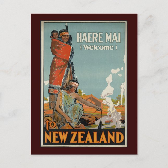 Haere Mai Welcome To New Zealand Postcard (Front)