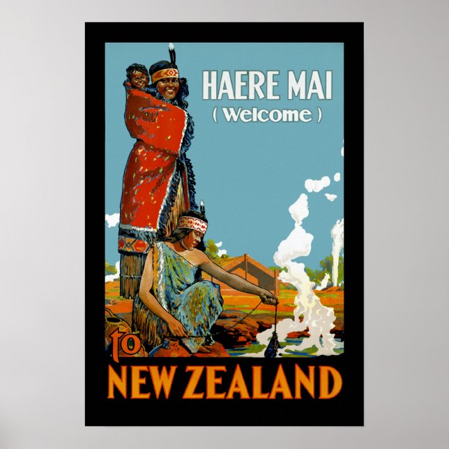 Haere Mai (Welcome) to New Zealand Poster (Front)