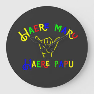 "Haere Maru, Haere Papu" Large Clock
