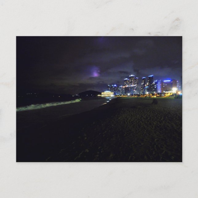 Haeundae Beach at Night Postcard (Front)