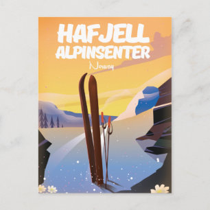 hafjell alpinsenter  Norway beautiful ski poster. Postcard