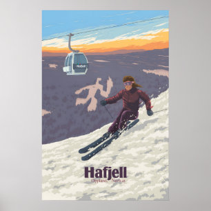 Hafjell Ski Resort Norway Travel Poster