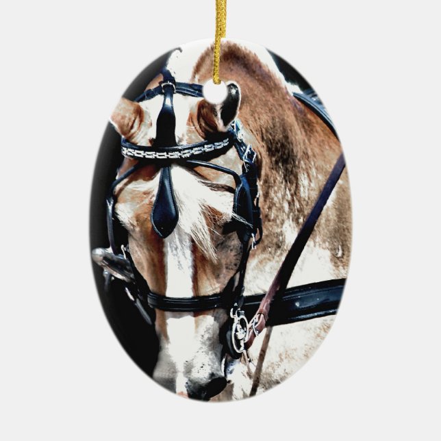 Haflinger Ceramic Ornament (Front)