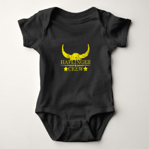 Haflinger crew wild west emblem yellow baby bodysuit