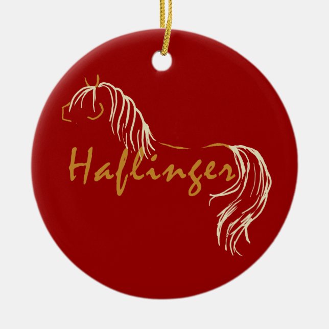 Haflinger Horse Ceramic Ornament (Front)