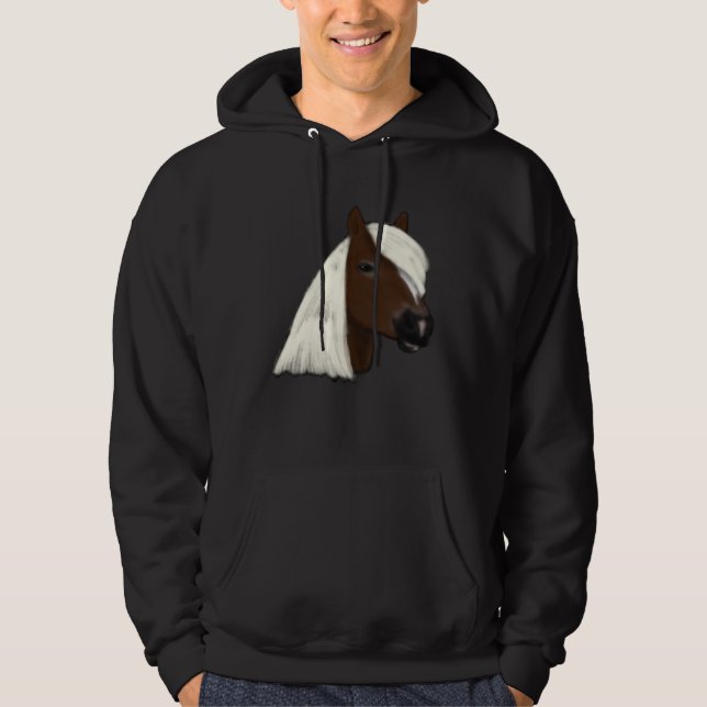 Haflinger Horse Head Cute Horse Rider Hoodie (Front)