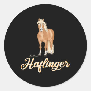 Haflinger Horse Rider Haffi Motif Classic Round Sticker