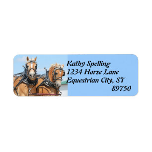 Haflinger Horses Return Address Label