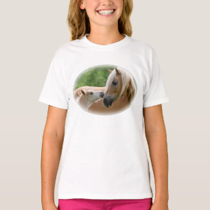 Haflinger mare and foal cuddling T-Shirt