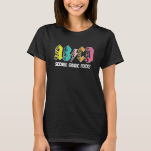 Haft Leopard Abcd Second Grade Teacher Back To Sch T-Shirt