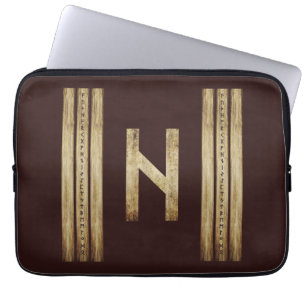 Hagalaz Brown Grunge Laptop Sleeves