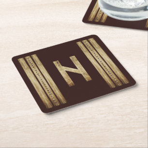 Hagalaz Brown Grunge Paper Coasters