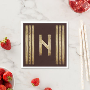 Hagalaz Brown Grunge Paper Napkin