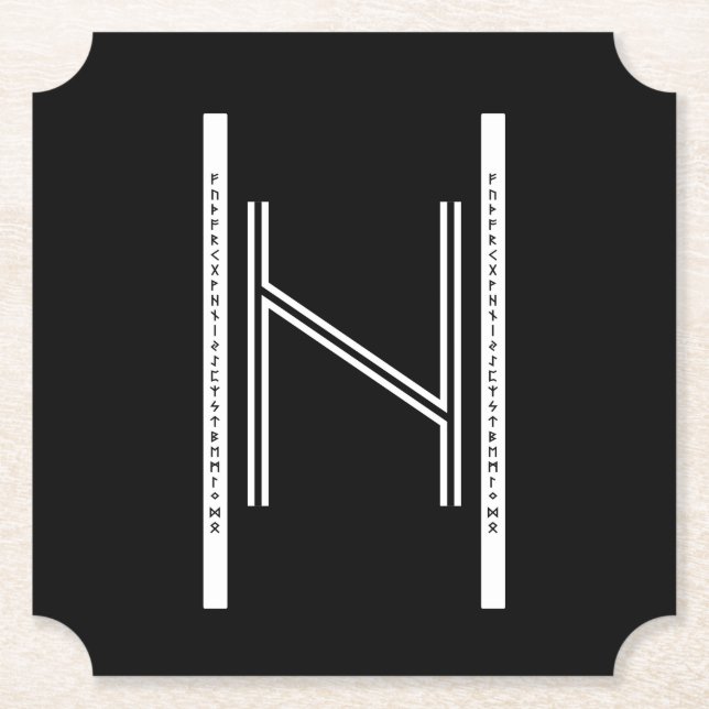 Hagalaz BW Paper Coasters (Front)