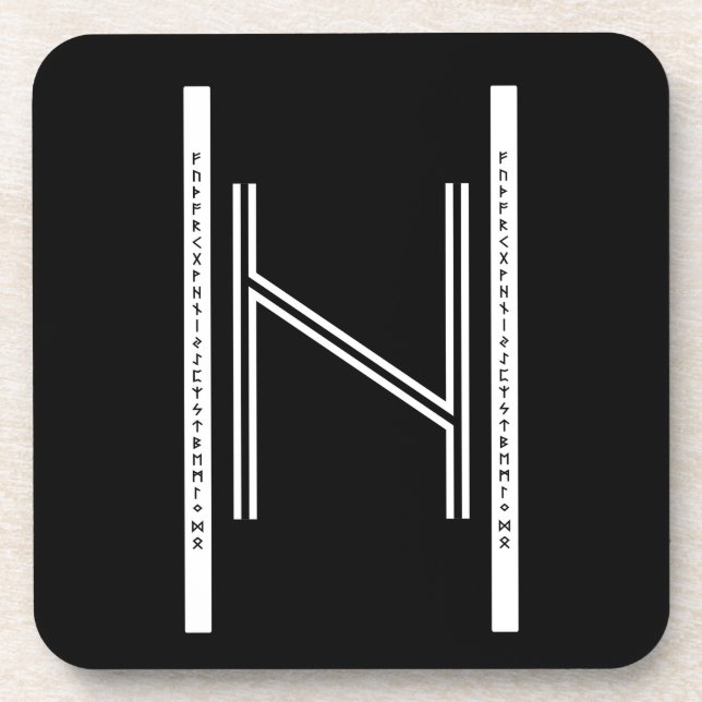 Hagalaz BW Plastic Coasters (Front)