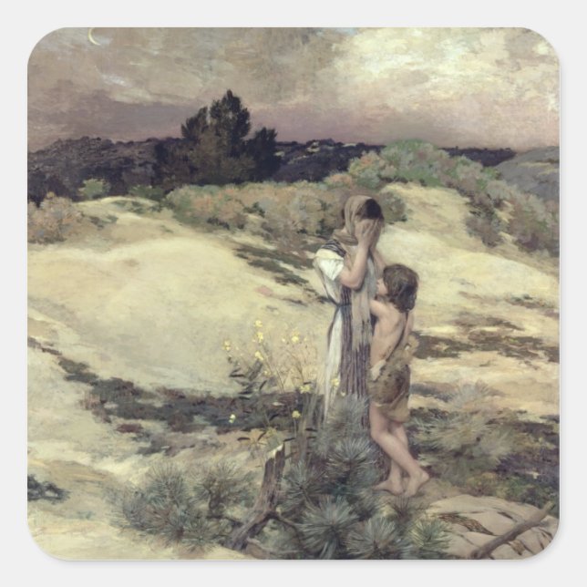 Hagar and Ishmael Square Sticker (Front)