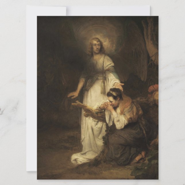 Hagar and the Angel (by Carel Fabritius) Card (Front)