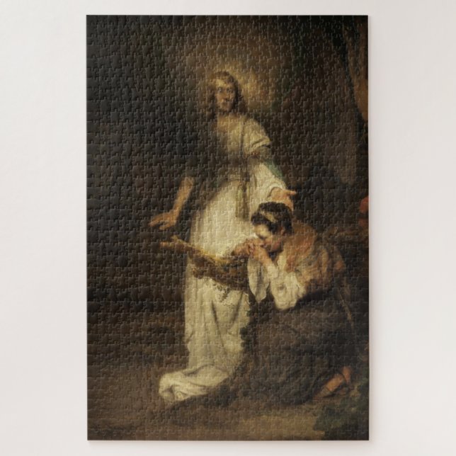 Hagar and the Angel (by Carel Fabritius) Jigsaw Puzzle (Vertical)