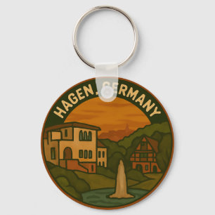 Hagen Germany Cityscape Art Key Ring
