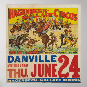 Hagenbeck-Wallace Circus Poster with Snipe