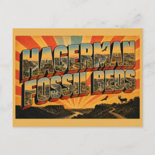 Hagerman Fossil Beds Idaho Bluffs River Canyon Art Postcard