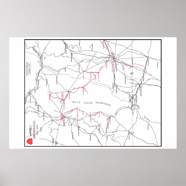 Hagerstown & Frederick Railway System Map (c 1923) Poster (Front)