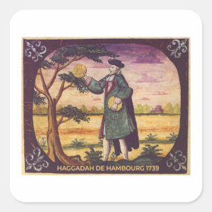 Haggada Passover Seder Pesach matzhah, Matzo Square Sticker