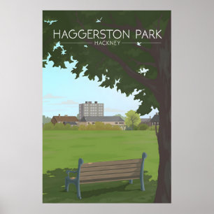Haggerston Park London Travel Poster