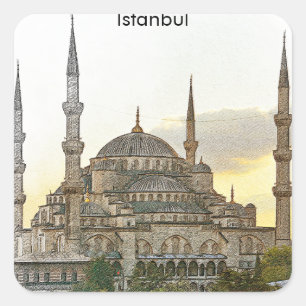 Hagia Sophia Istanbul Turkey Architecture Square Sticker