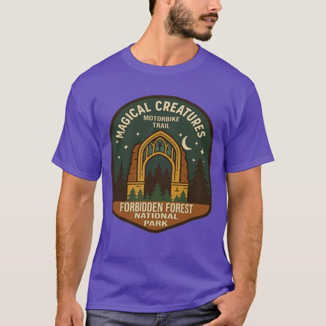 Hagrids Magical Creatures Motorbike Adventure Patc T-Shirt (Front)