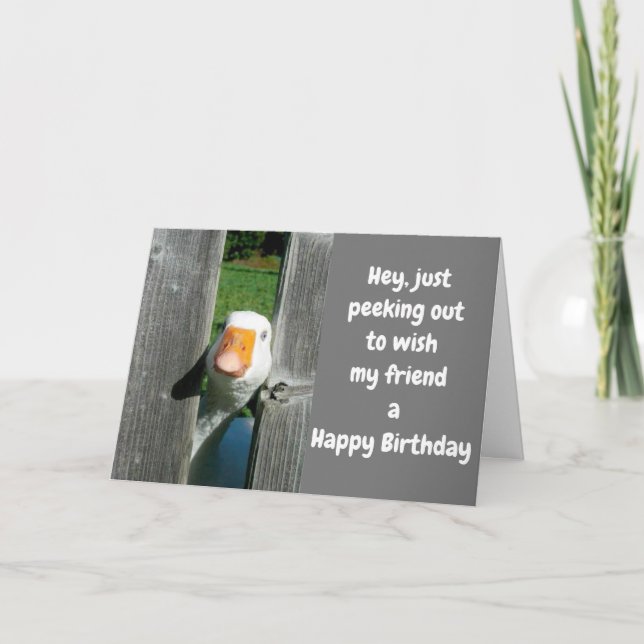 HAHA DUCKIE SAYS "HAPPY BIRTHDAY" FRIEND CARD (Front)