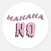 "hahaha NO" Pastel Goth Round Sticker