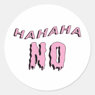"hahaha NO" Pastel Goth Round Sticker