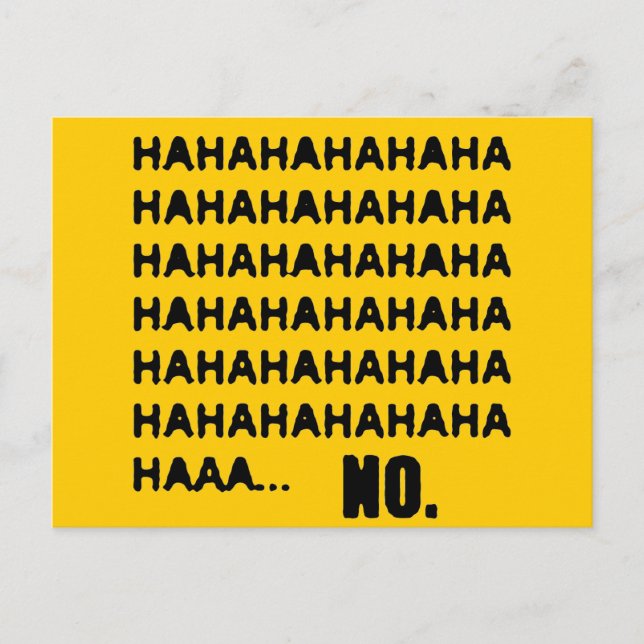 HAHAHA... NO POSTCARD (Front)