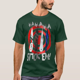 HaHaHa Stickem Throwing Knives and Target Classic  T-Shirt