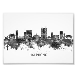 Hai Phong Vietnam Skyline BW Photo Print