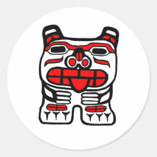 Haida Bear Classic Round Sticker