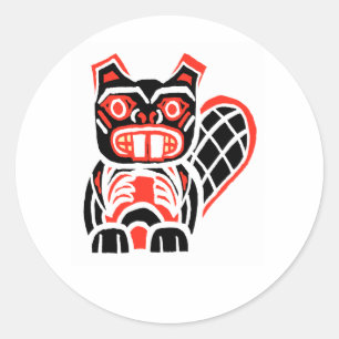 HAIDA BEAVER CLASSIC ROUND STICKER